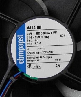 4414/2HH 原装德国EBMPAPST 24VDC 460mA 11W 120*120*38设备风扇