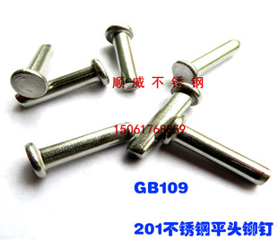 201不锈钢平头铆钉 实心铆钉6 沉头铆钉GB109