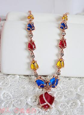 饰品玫瑰金水晶毛衣链