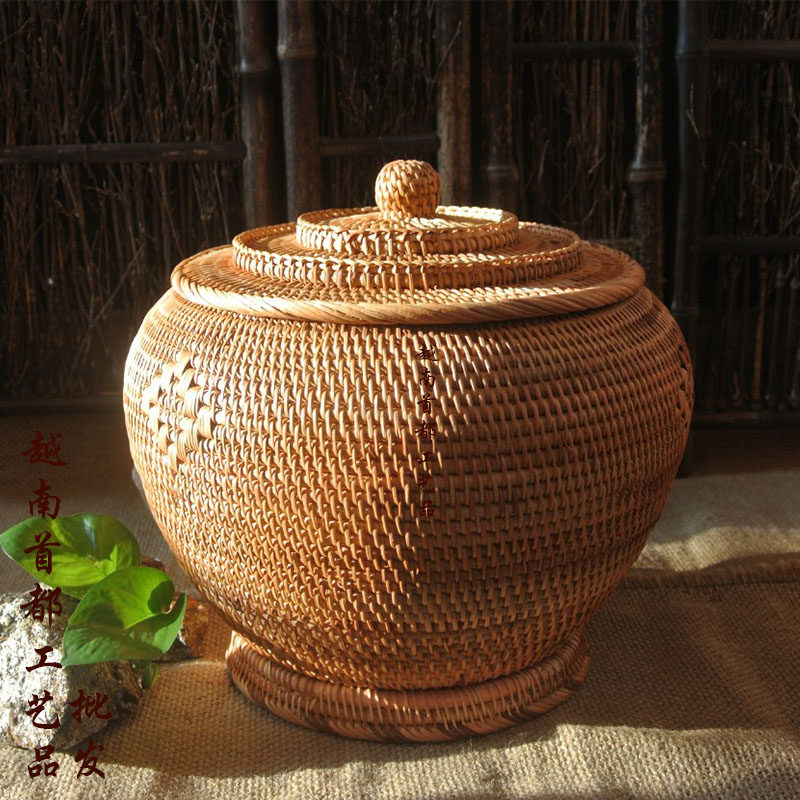 越南藤编茶叶罐天坛功夫砖茶沱茶