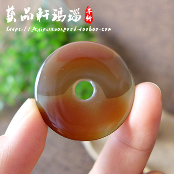 天然玛瑙 原石玛瑙吊坠/项链 中号平安扣风景牌 H7新品