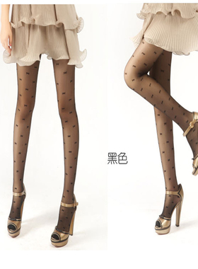 拼6双包邮 宝娜斯 蝴蝶结 性感超薄连裤袜 大C小辣椒同款69138女