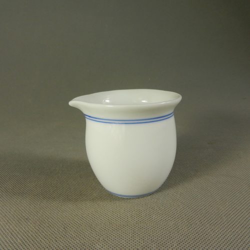 功夫茶具 景德镇白釉白胎瓷器 200cc 全手工手绘青花双圈公道杯