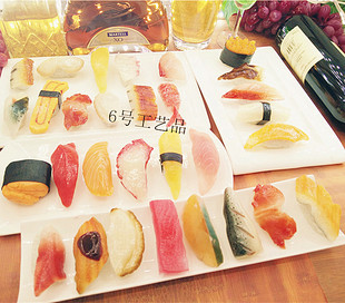 仿真寿司食物模型三文鱼虾刺身鳗鱼日本料理店面橱窗摆设装 饰品