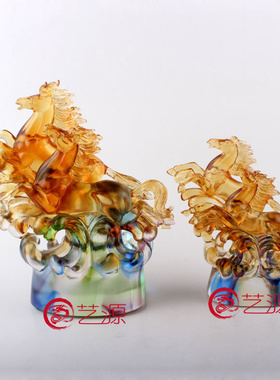 雄风创意商务朋友客户礼物琉璃马