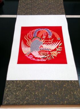 出国礼品 南京特产 南京云锦研究所 吉祥云锦 四小屏凤挂轴现货