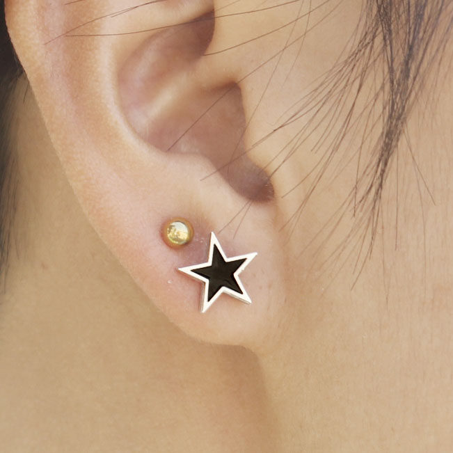 日韩版五角星星十字架钛钢耳钉女生气质男士耳环冷淡风超仙耳饰品