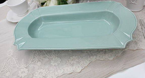 外贸陶瓷美式法式乡村长条盘西餐盘点心盘寿司盘长方盘鱼盘深盘