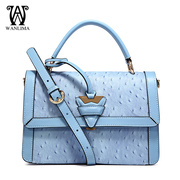 Fall/winter Wanlima/million 2015 women bag sweet ladies ostrich pattern ladies bag laptop Messenger bag