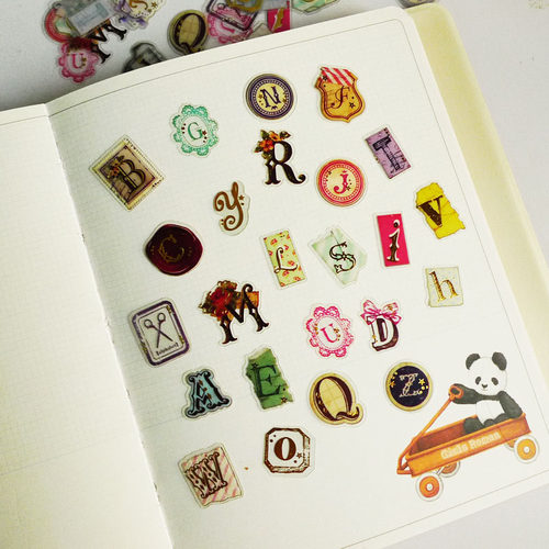 手账插画三角旗数字pvc透明贴纸