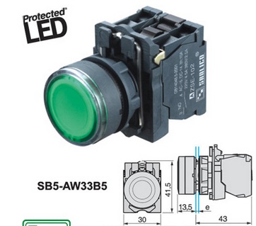 SB5(LA68S XB5)-AW33B5 带灯平钮