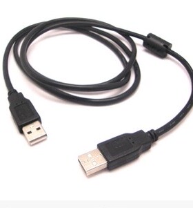 黑色 纯铜 移动硬盘　数据线 1.5米  USB 公对公 对拷线 A对A