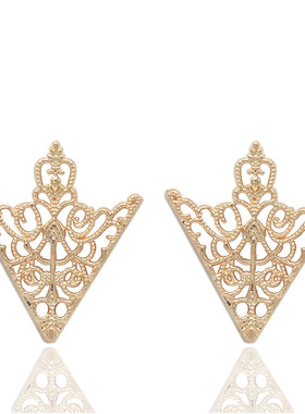 欧美时尚 皇冠 镂空三角形雕花衬衫衣领扣  胸针AT-044