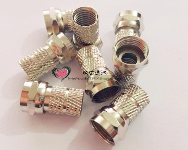 全铜螺旋自紧英制F头RG59闭路线缆 数字电视机顶盒户户村村通接头