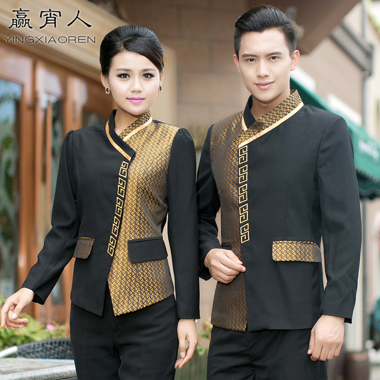 Star hotels coverall Autumn and winter Hotel Reception Waiter Foreman uniform Restaurant staff clothing Long sleevein the Women's clothing/Boutique , Set/Student uniforms/Work uniforms , Hotel work uniforms  category - from Buy2taobao.com to provide professional Taobao agent buy service