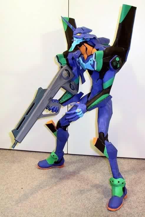 需自己做 3337 新世纪福音战士（EVA）一号机 3D纸模型 陆行机甲
