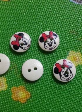 可爱Mickey Mouse图案毛衣纽扣15MM