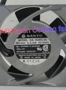 热卖原装 Sanyo三洋 9225 120V OA-92BC3L 9cm交流散热风扇