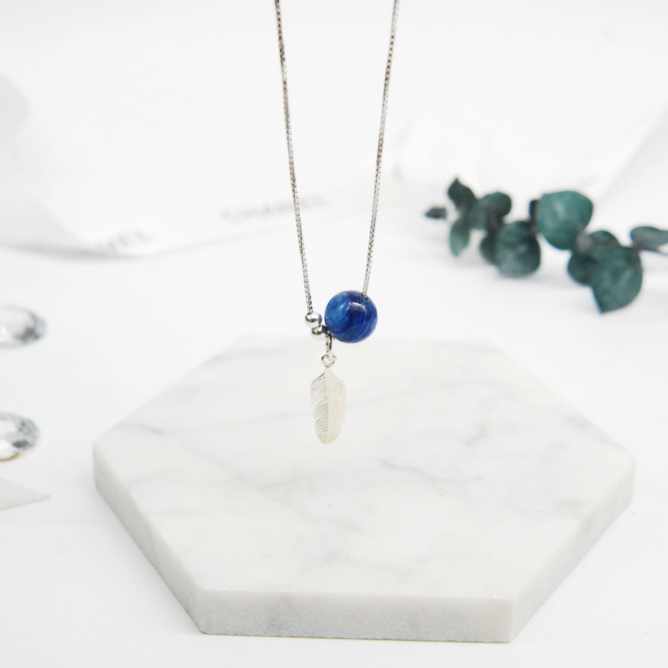 YN Jewelry ÌìÈ»À¶¾§Ê¯Ë®¾§´¿ÒøËø¹ÇÏîÁ´