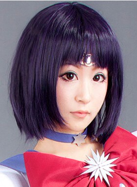 cosplay美少女战士 Sailor Saturn土星战士 土萌萤 紫黑色假发