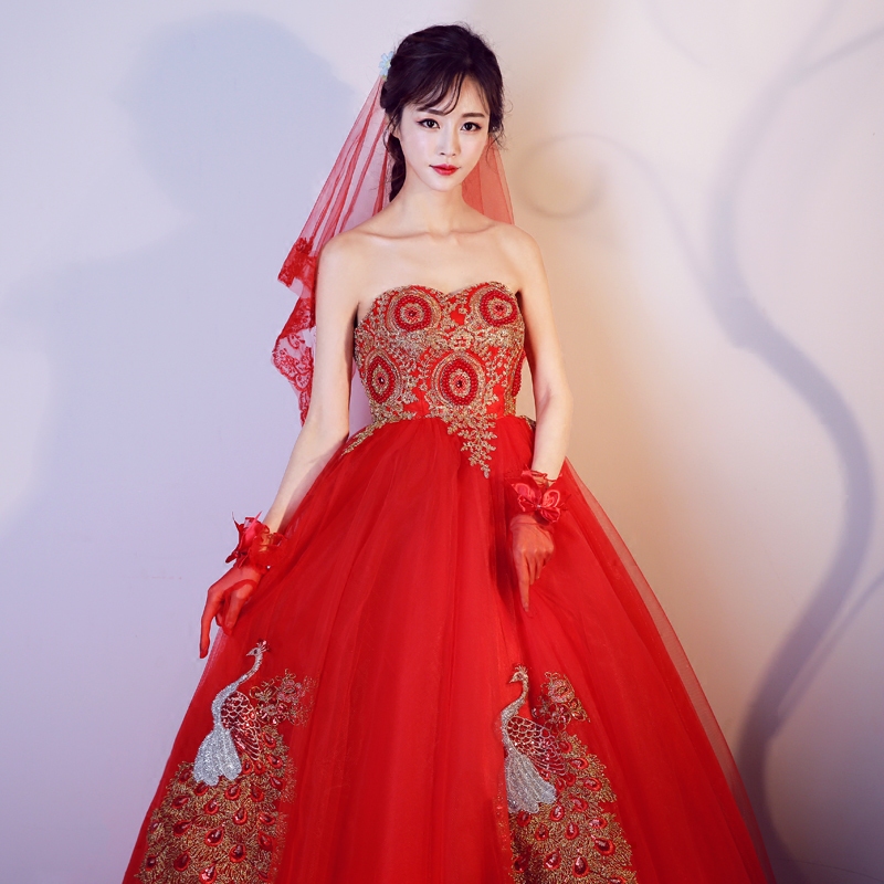 孕妇婚纱礼服2019新款夏季韩式红色抹胸齐地中式新娘结婚大码显瘦|msdalam kategori Butik wanita / wanita, perkahwinan/Cheongsam/pakaian, perkahwinan - dari Buy2taobao.com untuk memberikan perkhidmatan ejen Taobao profesional membeli