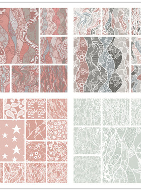 A2707矢量唯美蕾丝织物纹理四方连续图案 AI设计素材