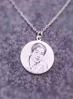 情的私饰影雕项链 正反可任意雕刻 文字加图案 定制雕刻 私人定做