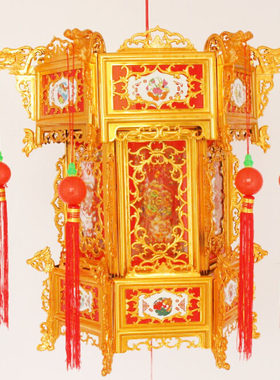 金黄色塑料仿古宫灯走廊带电机