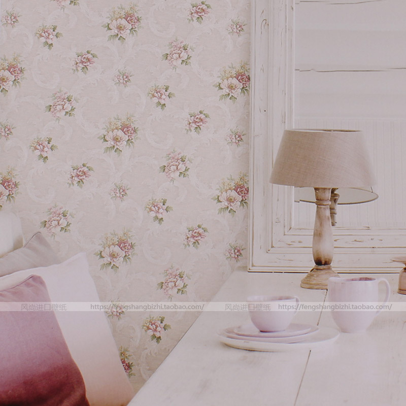 美式花纹莨苕叶花团seabrook壁纸