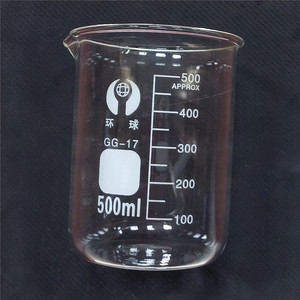 。牌玻璃烧杯500ml 壁厚 高性价比 耐高温 GG-17 可开票 刻度量