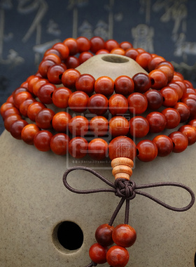 文玩全透款血龙木原木男女款佛珠