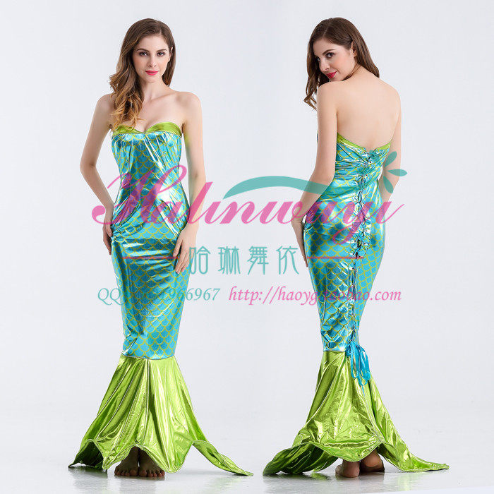 新款女成人美人鱼裙子舞蹈服演出服人鱼小姐公主舞台表演出服装