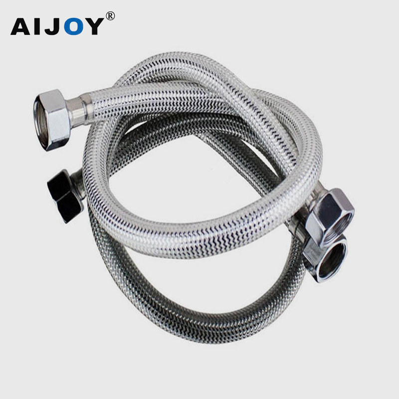 AIJOY爱卓 水龙头 马桶热水器双头进水软管  不锈钢编织铜头RG022