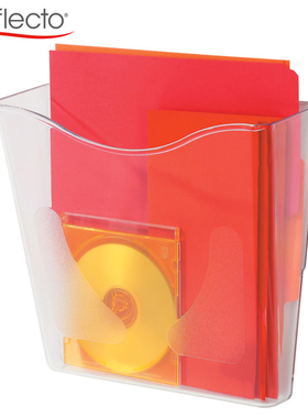 美国迪多A4欧式挂墙资料架目录架展示架 杂志架书报架 挂墙文件收纳盒 置物架 透明竖63001厂家直销