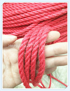6MM粗红色黄麻绳 捆绑束缚 DIY手工彩色绳子 装饰楼梯护栏潢建材