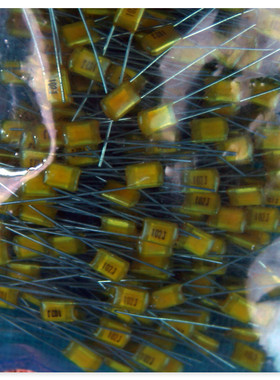 100V102 nichicon尼吉康聚乙丙烯薄膜电容0.001uf 1nF p=4mm 黄色