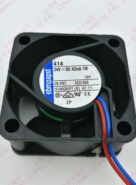 原装德国ebmpapst/西德 TYP 414 42mA 24V 1W 4020 2线变频器风扇