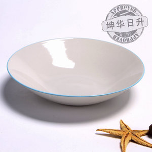 英国WW家陶瓷餐具出口原单尾货21cm灰白色汤盘沙拉碗菜碗简约奢华