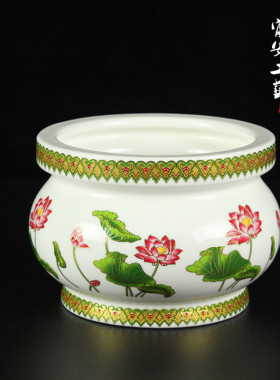 富安佛具用品彩绘系列白色陶瓷
