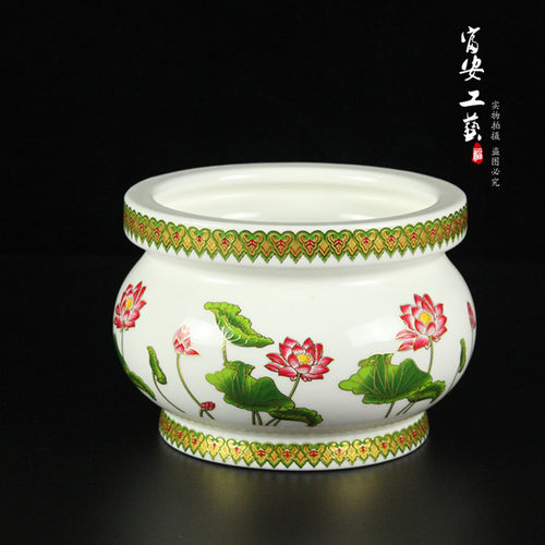 富安佛具用品彩绘系列白色陶瓷