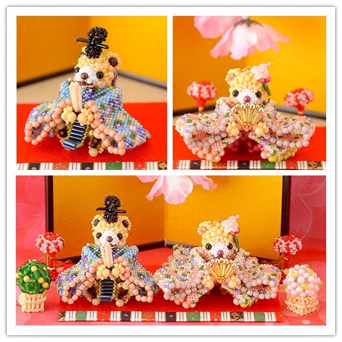 DIY手工串珠材料包BABY熊天皇天后情侣日本进口米珠日文走线教程
