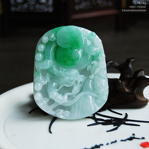 天然翡翠A货老坑正阳绿龙牌吊坠