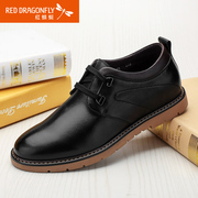 Red Dragonfly leather high shoe 2015 new genuine casual increased within the first layer of leather men's shoes fashion shoes