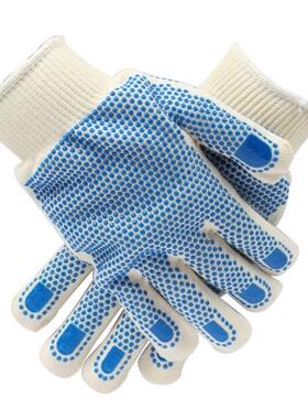 霍尼韦尔双面PVC点塑透气防滑防护手套EN388|EN420针织袖口 涤棉