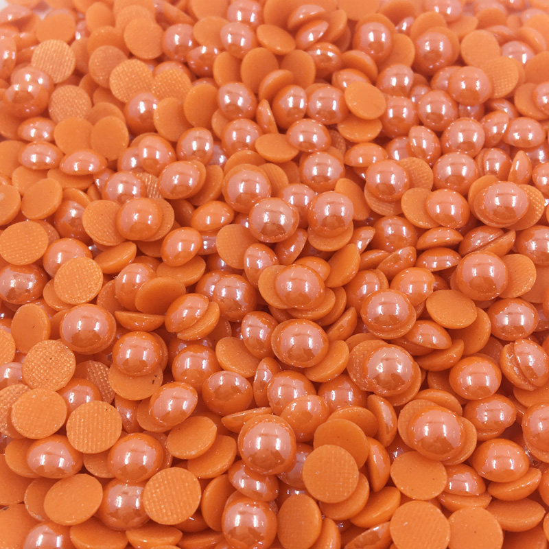 陶瓷钻 橙色 仿珍珠烫钻/半圆珠/美甲 diy手工材料/烫片仿进口