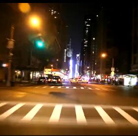 独特汽车行车记录仪拍摄美国纽约城市夜景实拍高清视频素材
