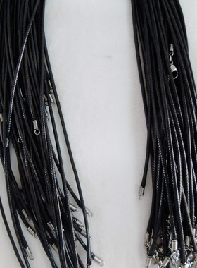 龙虾扣项链皮百搭蜡绳男女无