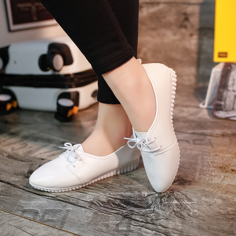 Korean Edition 2017 Spring and summer Flat bottom Doug shoes Frenum Flat heel Tip White shoes student Shallow mouth Casual shoes Women's Shoesin the Women's Shoes, Low shoes  category - from Buy2taobao.com to provide professional Taobao agent buy service