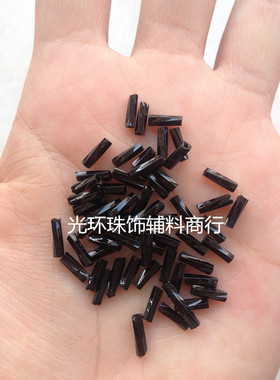diy黑色螺纹管珠 4.5mm6mm9mm12mm黑色螺旋玻璃珠管 服装辅料