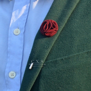 花朵布艺胸针DIY手工胸花男女西服立体长针装饰新郎司仪婚庆配饰